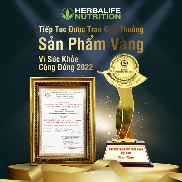 Tất cả các sản phẩm Herbalife đăng ký tham gia đều đạt giải thưởng  “Sản Phẩm Vàng Vì Sức Khỏe Cộng Đồng năm 2022”